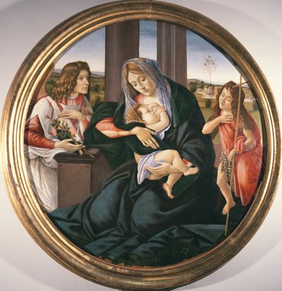 聖ヨハネと洗礼者と天使のマドンナと子供 作： Sandro Botticelli